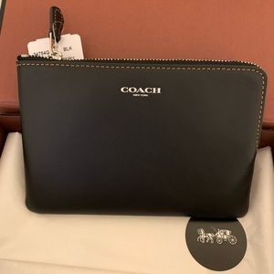 Authentic Coach black leather pouch
